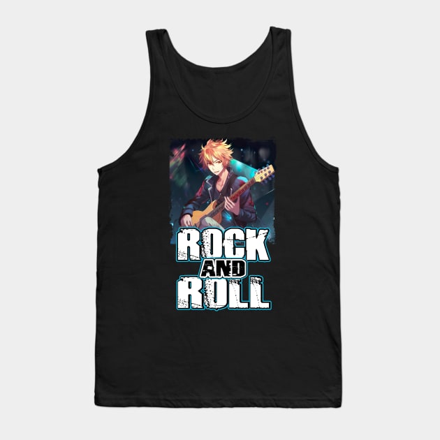 Rock Music Album Cover - Anime Shirt Tank Top by KAIGAME Art